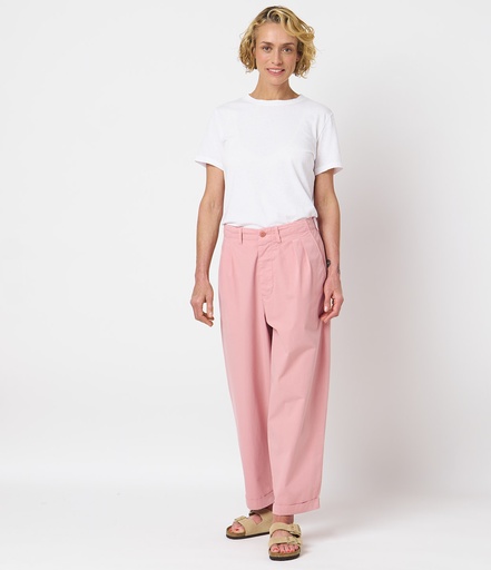 GOOD BASICS | PANTS03 unisex pleated-front pants, organic cotton poplin, 4,3oz/sq.yd., relaxed fit  331 peach